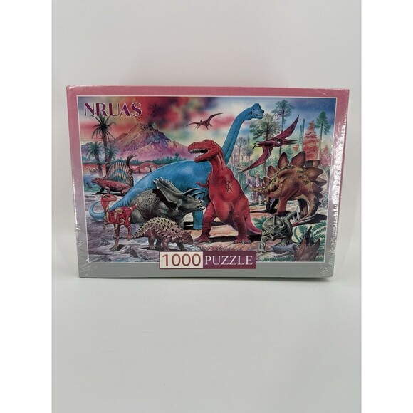 NEW SEALED NRUAS Perfect Puzzle 1000 Piece Jigsaw DINOSAUR Puzzle 12+ 29.5"x19.7 - Picture 1 of 14